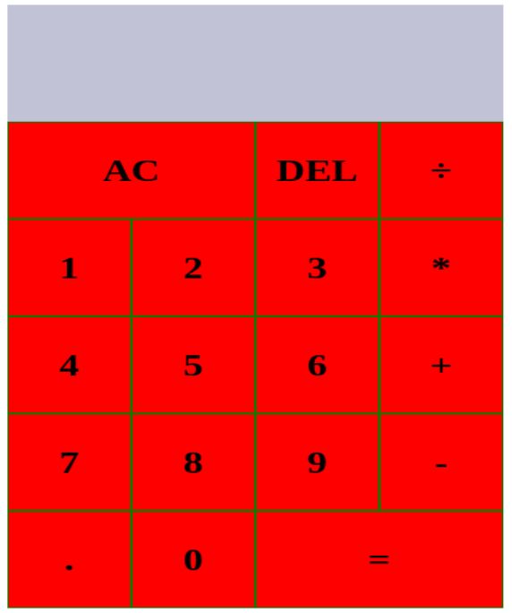 basic calculator with red keyboard